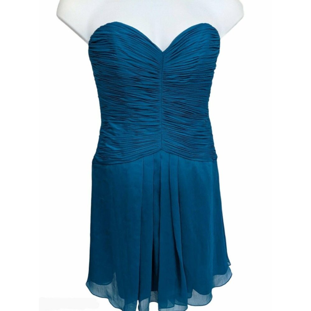 Angelina Faccenda Teal Strapless Dress Size 12